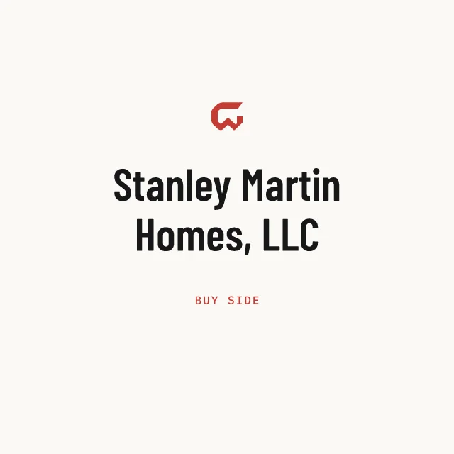 Buy side: Stanley Martin Homes, LLC