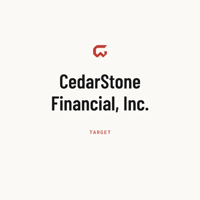 Target: CedarStone Financial, Inc.