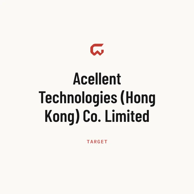 Target: Acellent Technologies (Hong Kong) Co. Limited