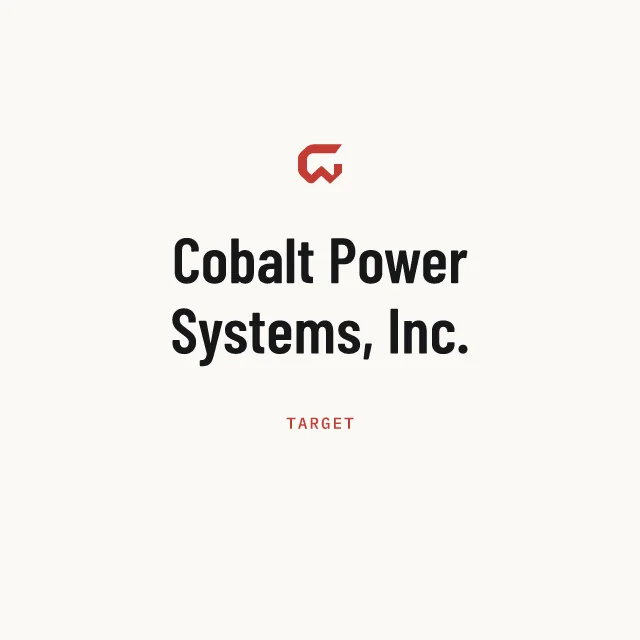 Target: Cobalt Power Systems, Inc.
