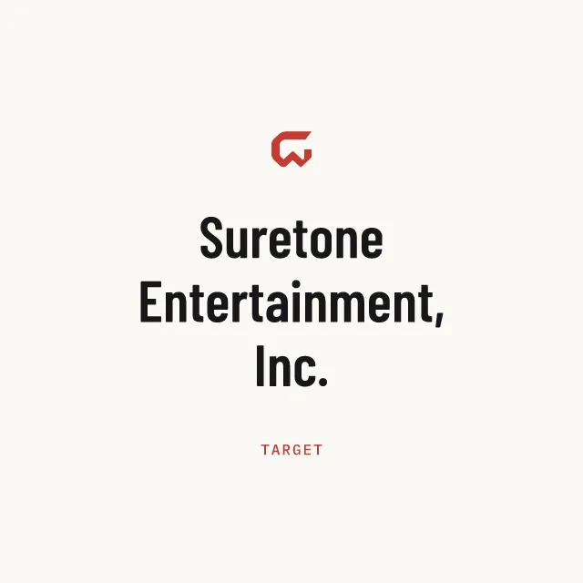 Target: Suretone Entertainment, Inc.