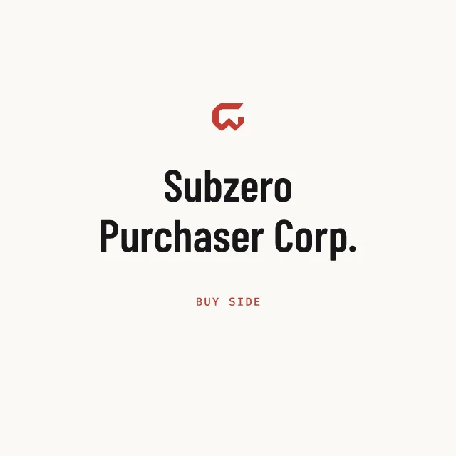 Buy side: Subzero Purchaser Corp.