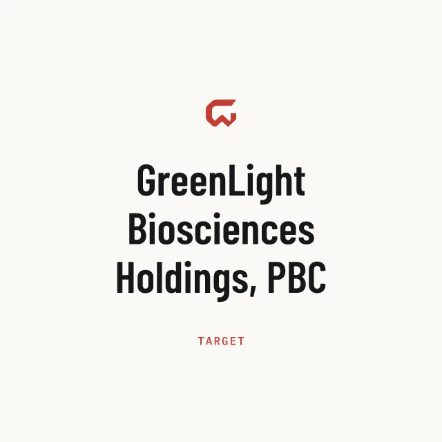 Target: GreenLight Biosciences Holdings, PBC