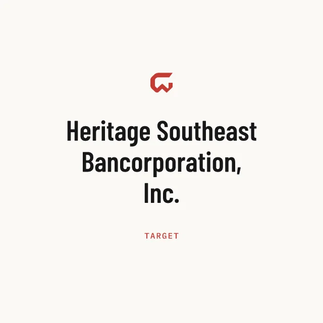 Target: Heritage Southeast Bancorporation, Inc.