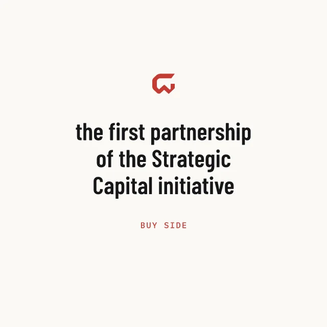 Buy side: the first partnership of the Strategic Capital initiative