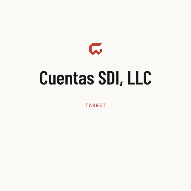 Target: Cuentas SDI, LLC