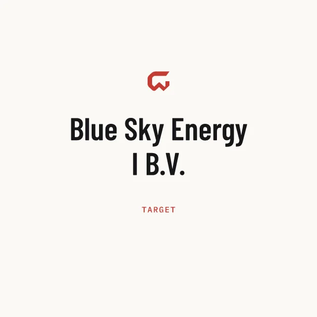 Target: Blue Sky Energy I B.V.
