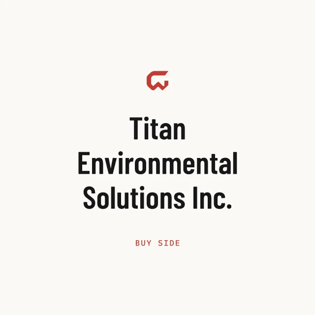 Buy side: Titan Environmental Solutions Inc.