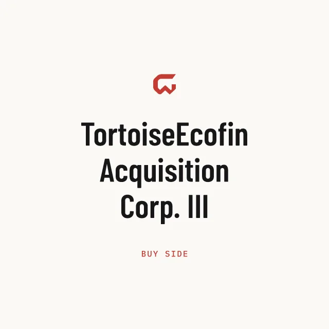 Buy side: TortoiseEcofin Acquisition Corp. III