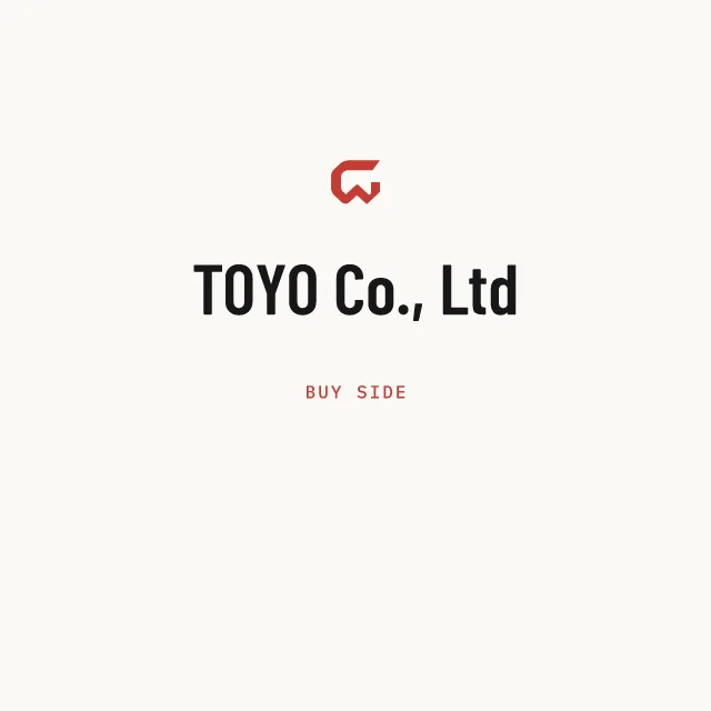 Buy side: TOYO Co., Ltd