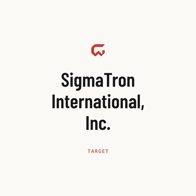 Target: SigmaTron International, Inc.