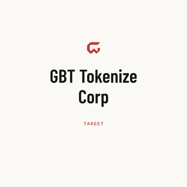 Target: GBT Tokenize Corp