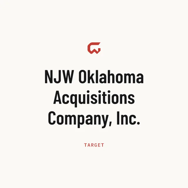 Target: NJW Oklahoma Acquisitions Company, Inc.