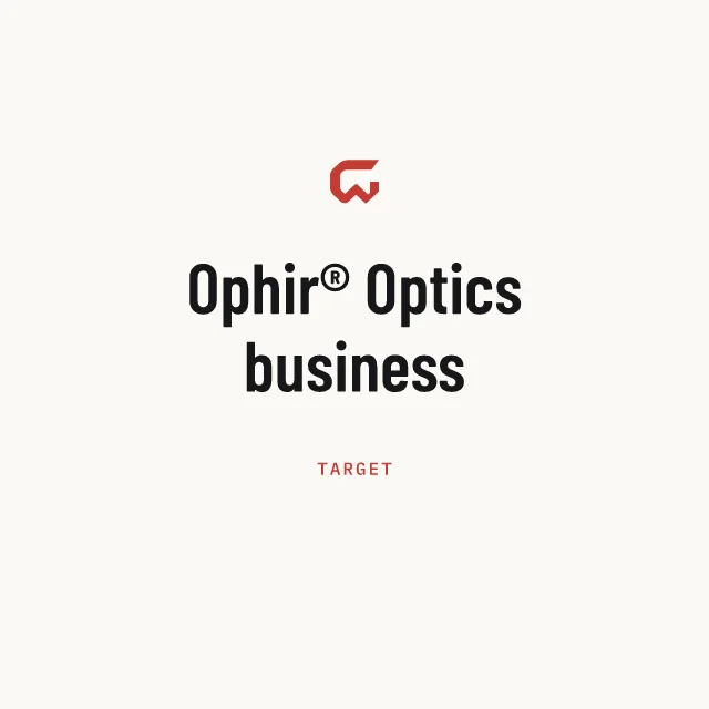 Target: Ophir® Optics business
