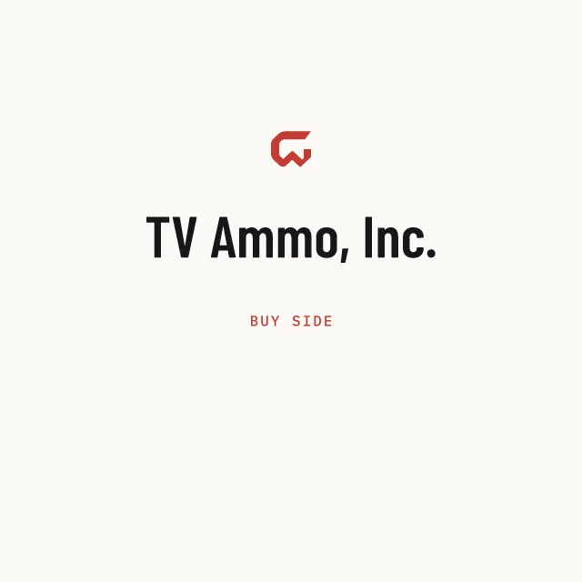 Buy side: TV Ammo, Inc.