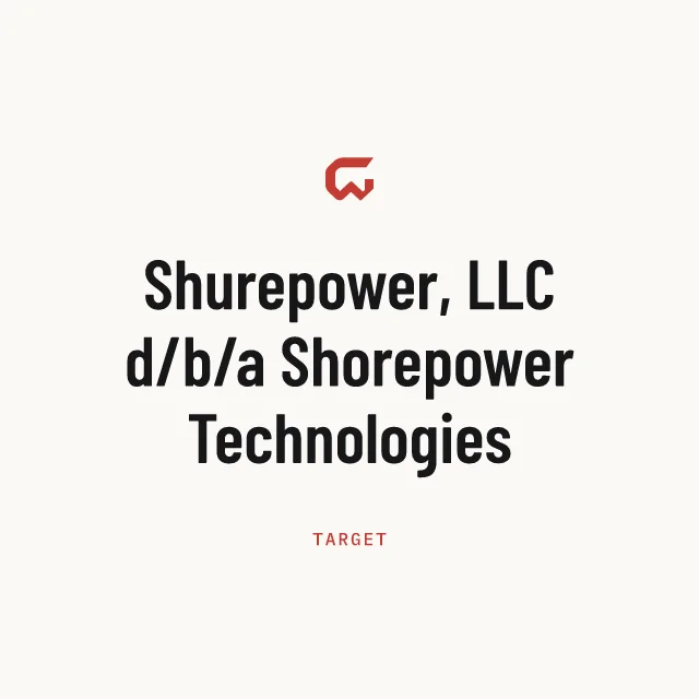 Target: Shurepower, LLC d/b/a Shorepower Technologies