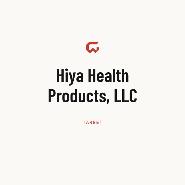 Target: Hiya Health Products, LLC