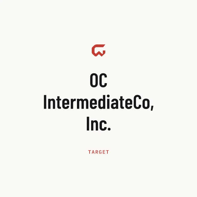 Target: OC IntermediateCo, Inc.