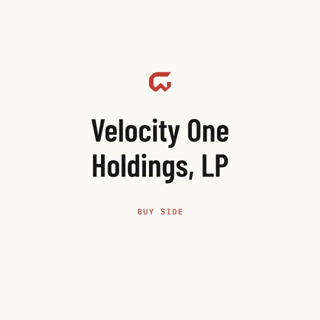 Buy side: Velocity One Holdings, LP