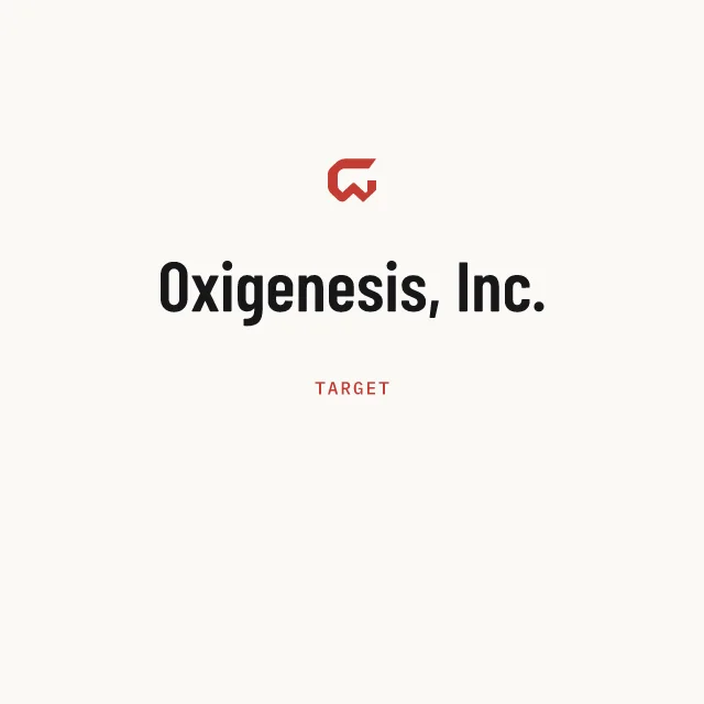 Target: Oxigenesis, Inc.