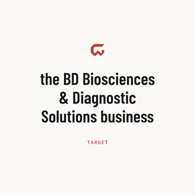 Target: the BD Biosciences & Diagnostic Solutions business