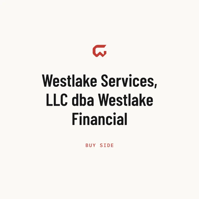 Buy side: Westlake Services, LLC dba Westlake Financial