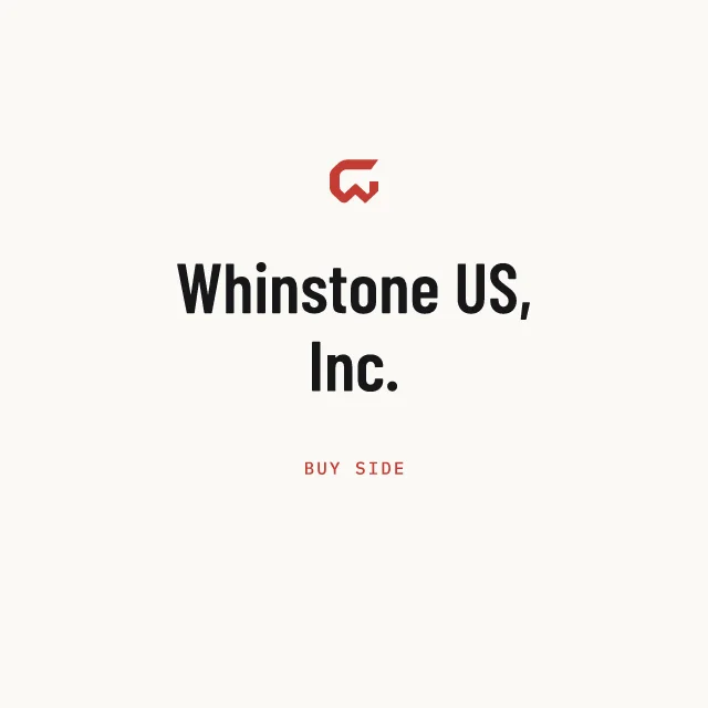 Buy side: Whinstone US, Inc.