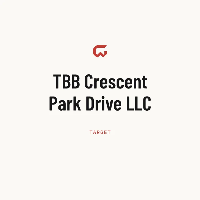 Target: TBB Crescent Park Drive LLC