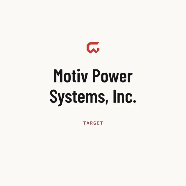 Target: Motiv Power Systems, Inc.