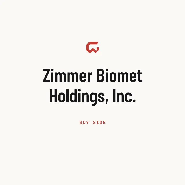 Buy side: Zimmer Biomet Holdings, Inc.