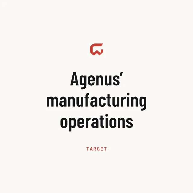 Target: Agenus’ manufacturing operations